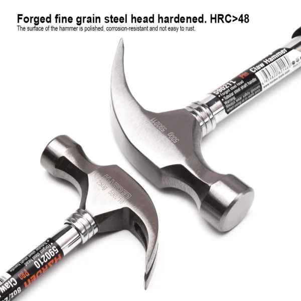 Harden Claw Hammer with Tubular Handle 0.25kg/8oz - Image 2